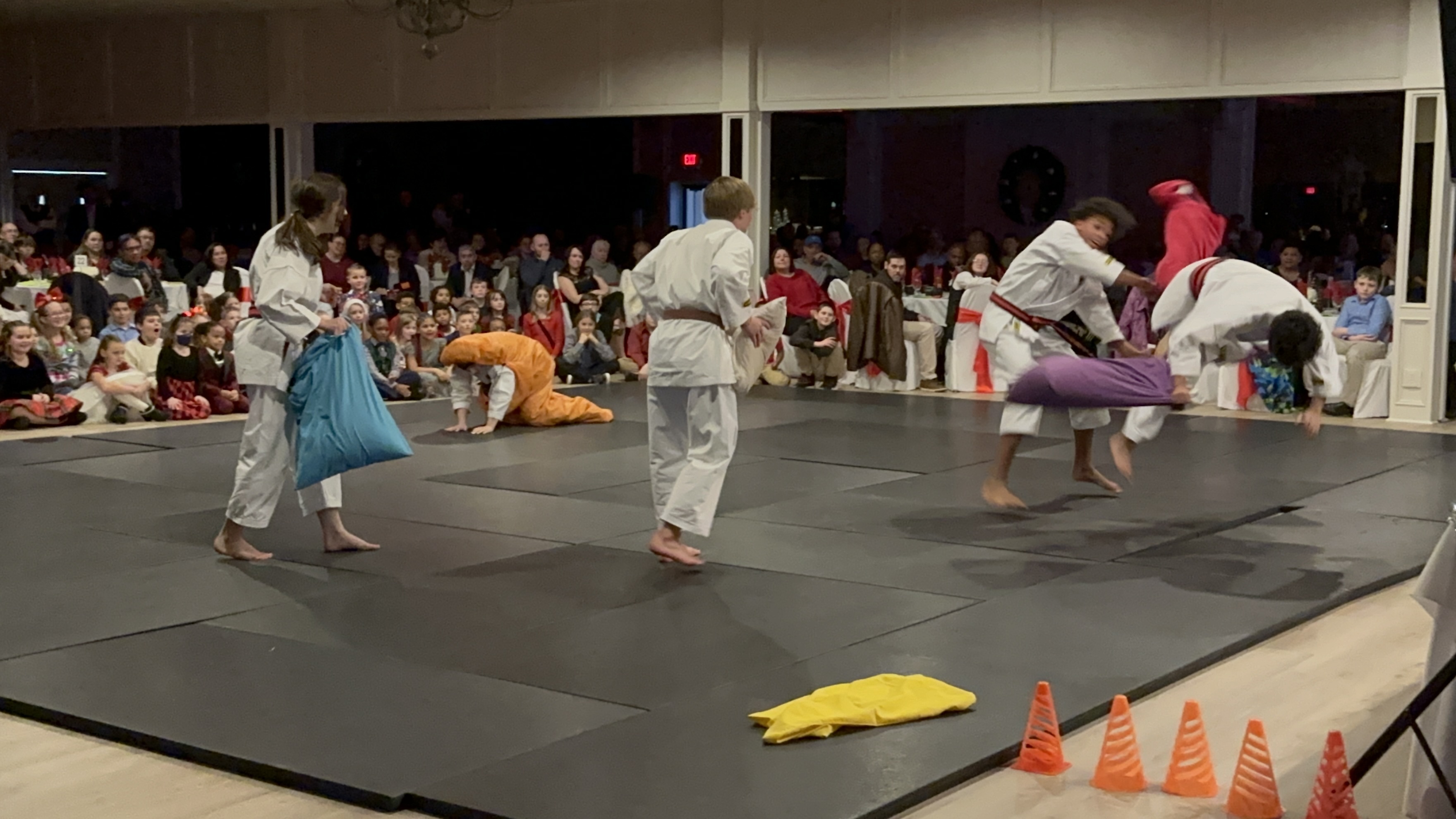 Pillow fight at Karate Banquet