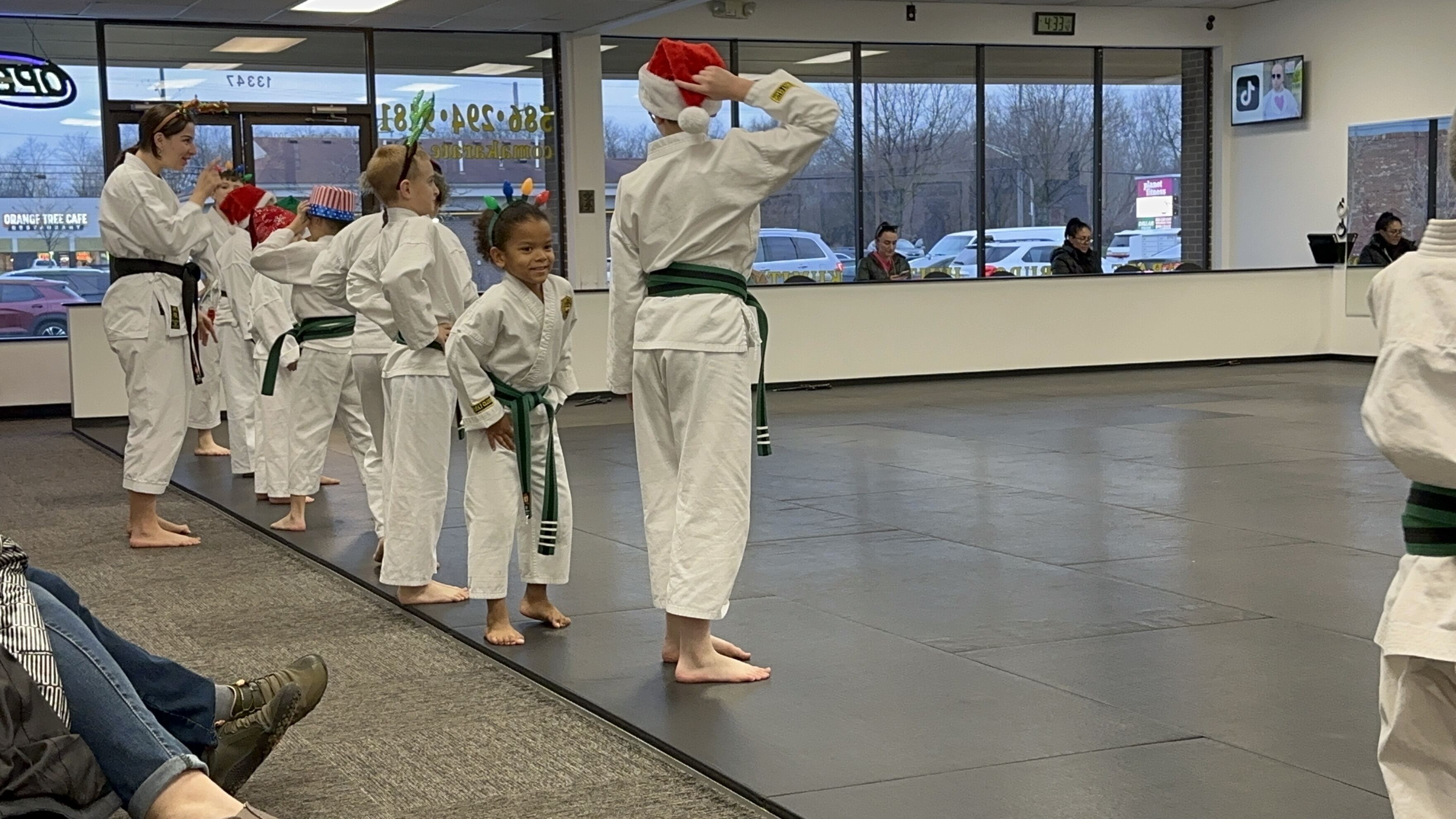 Karate class fun prior to Christmas break